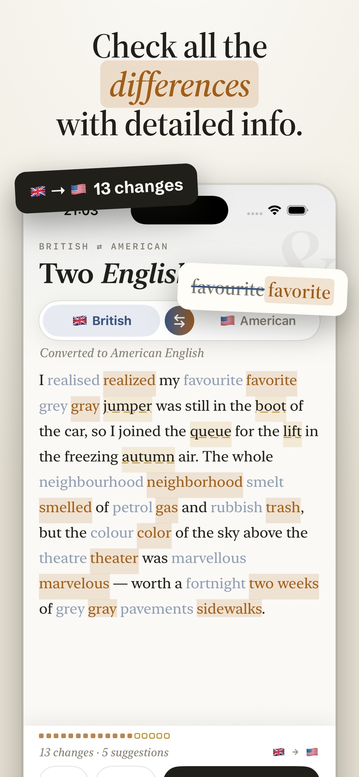 Screenshot 3 of Two Englishes: US UK Converter