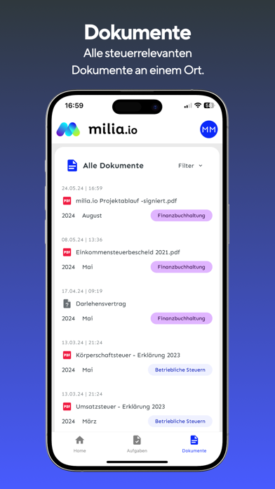milia - Ihr Steuerportal Screenshot