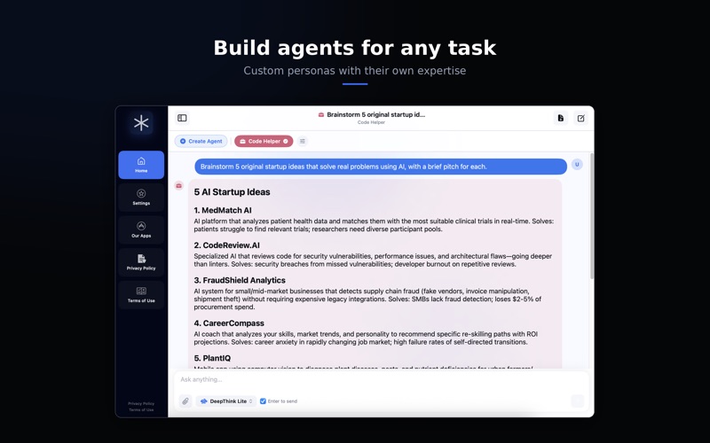 DeepThink – AI Chat Assistant iPhone screenshot