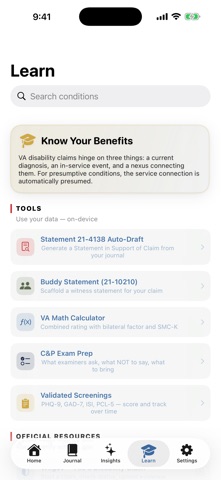 AfterAction: Vet Symptom Log iPhone screenshot