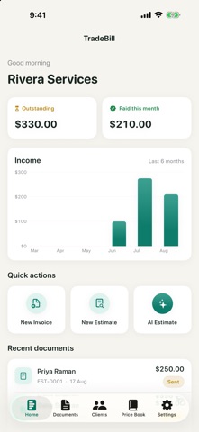 TradeBill: Invoice & Estimate screenshot