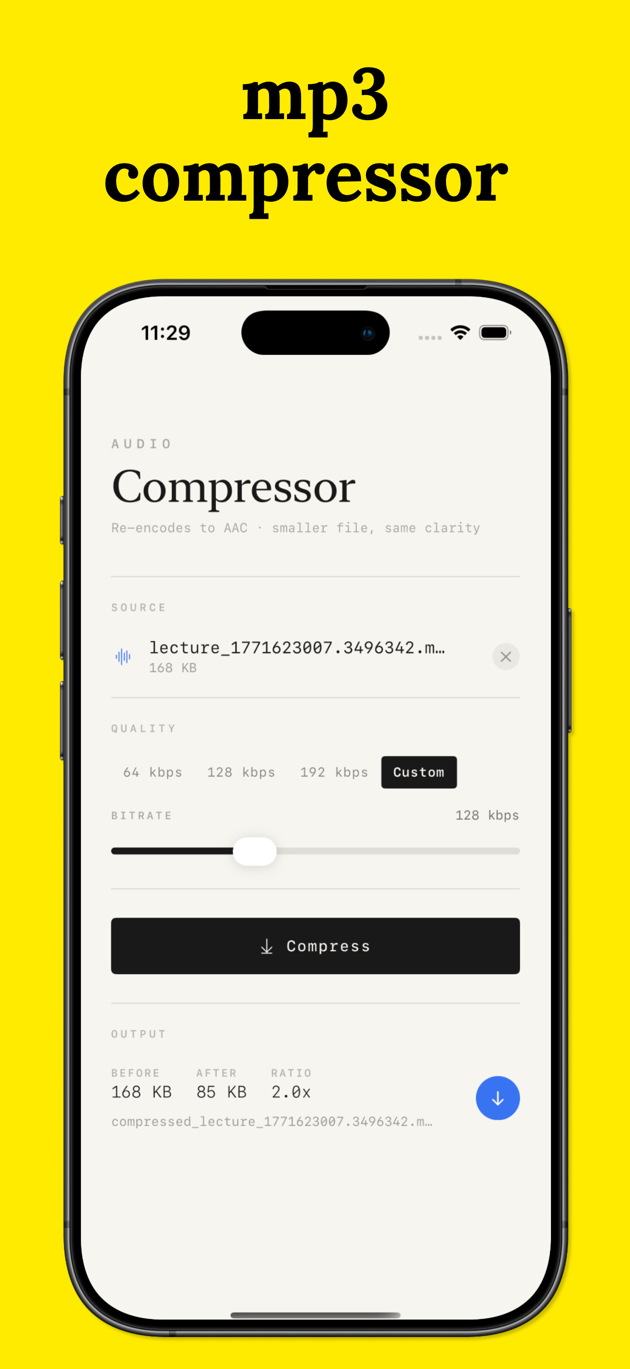Audio Compressor - Shrink MP3