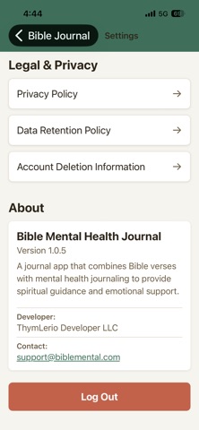 Bible Mental Health Journal iPhone screenshot