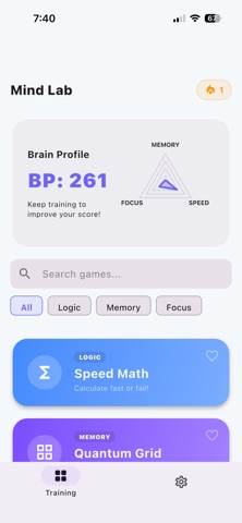 Mind Lab: Brain Training Games Screenshot 1 of 10