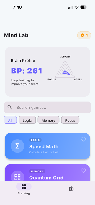 Mind Lab: Brain Training Games Screenshot 1 of 10