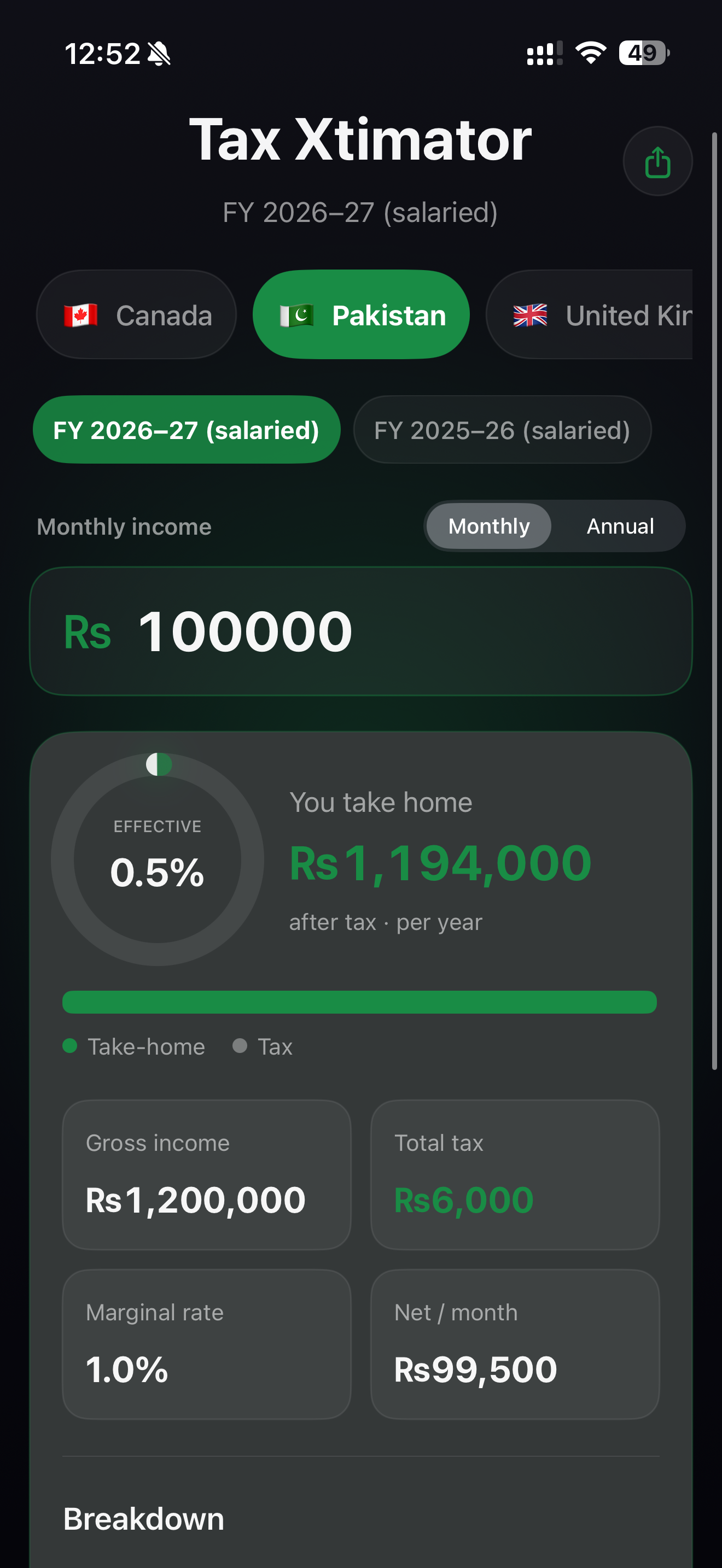 Tax Xtimator screenshot 4