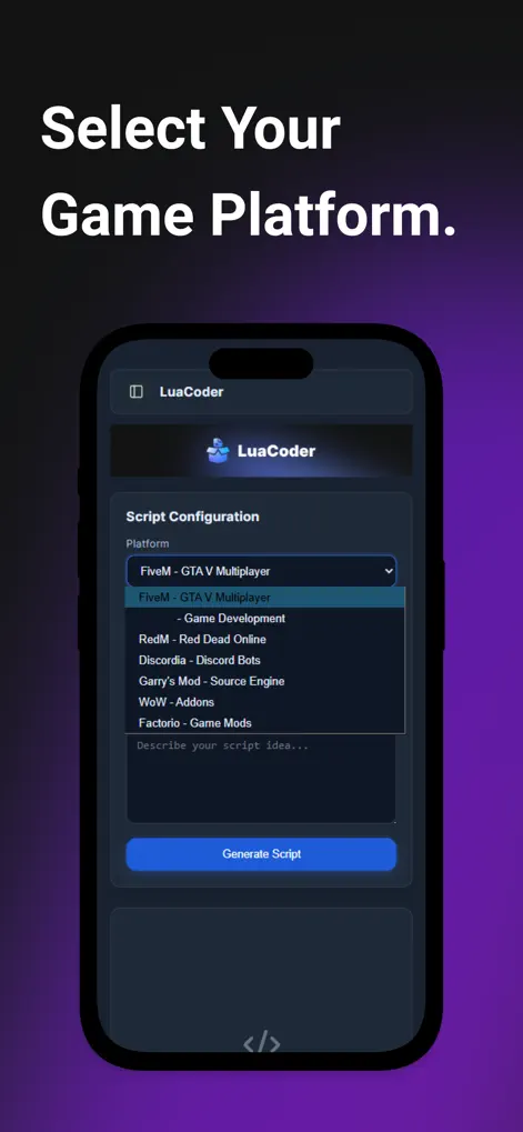 LuaCoder - Script Maker - Developer Tools App | MWM