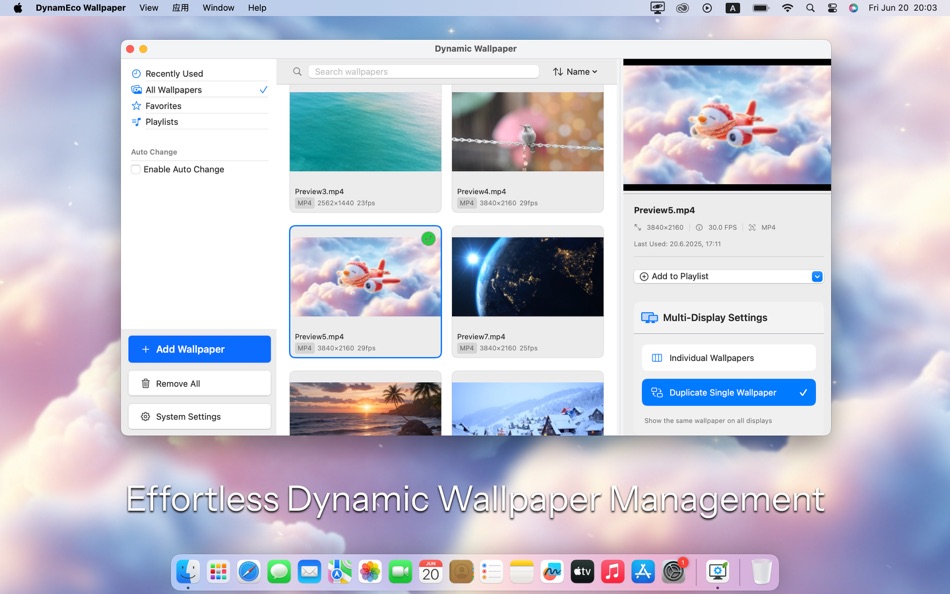 #1. DynamEco Wallpaper (macOS) 由: Keren Lu