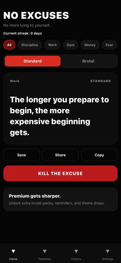 NO EXCUSES DAILY screenshot 1