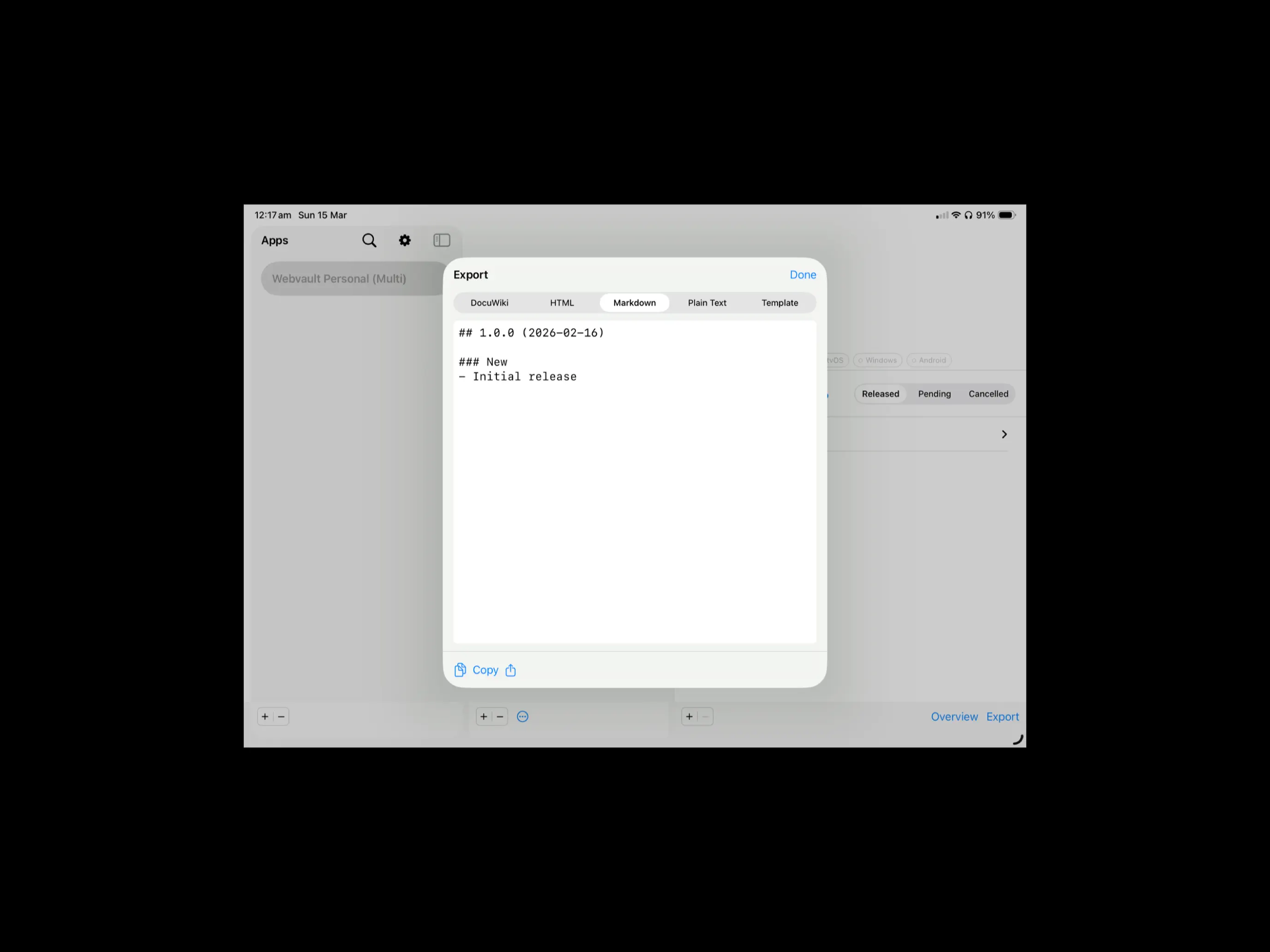 #8. Release Version Tracker (iOS) Podle: Alphaworks