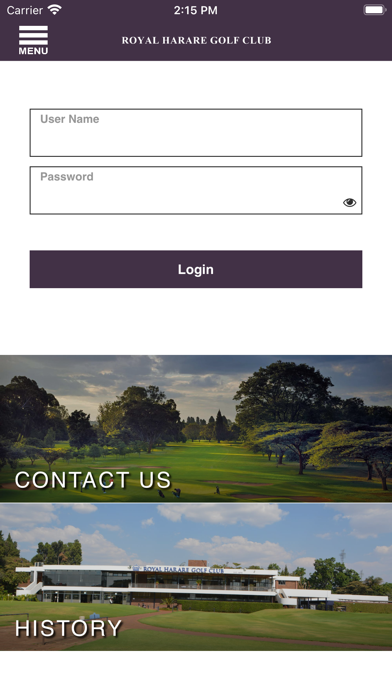 Royal Harare Golf Club app screenshot