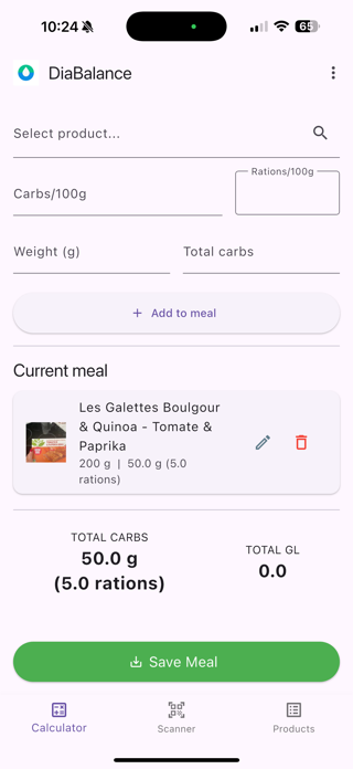 DiaBalance Carb Tracker Screenshot 1 of 10