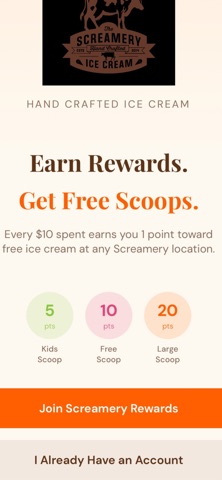 Screamery Rewards iPhone screenshot