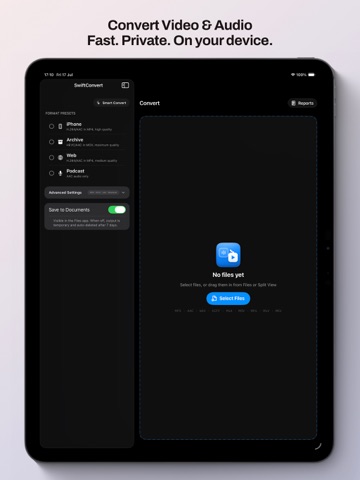SwiftConvert iPad screenshot