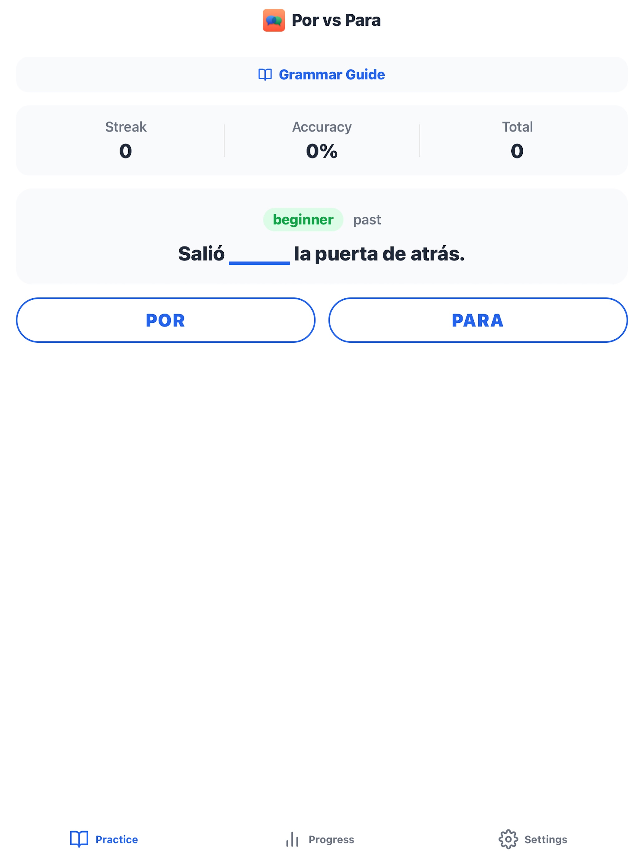 Por vs Para Practice