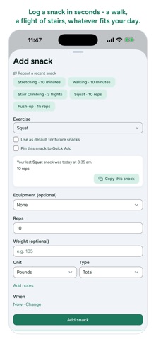 Snack App: Exercise Reminders Screenshot 2 of 9