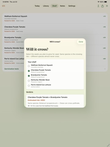 SeedLibrary iPad screenshot