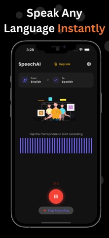 SpeechAI - AI Voice Translator iPhone screenshot