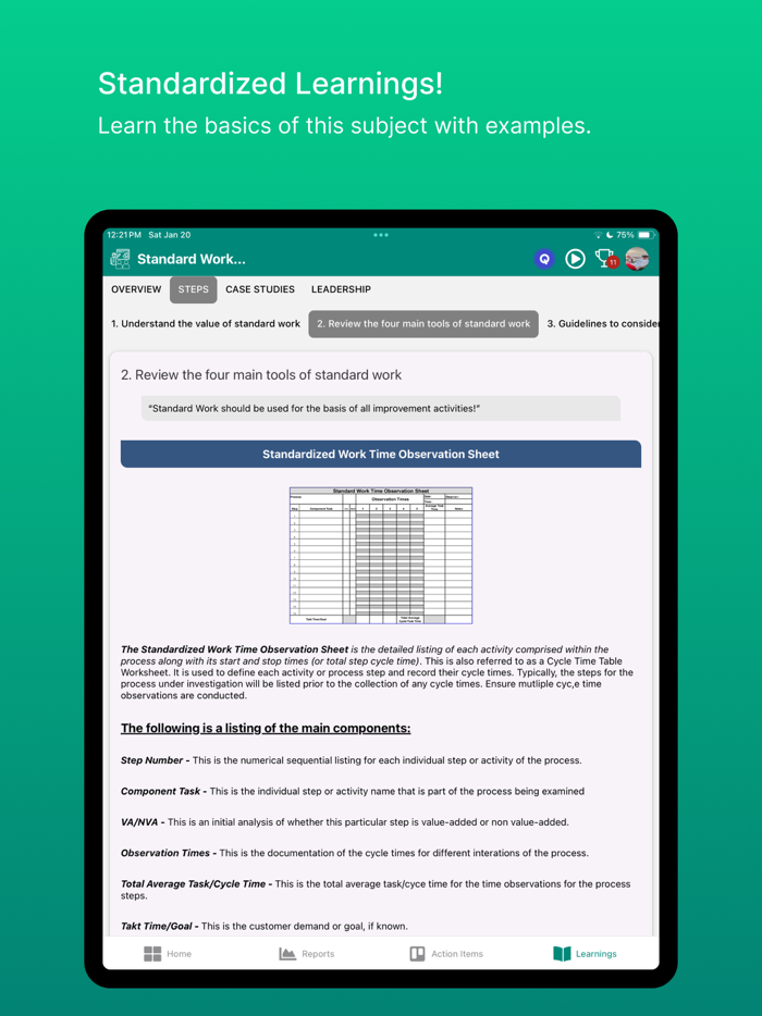 Lean Standard Work Rpt