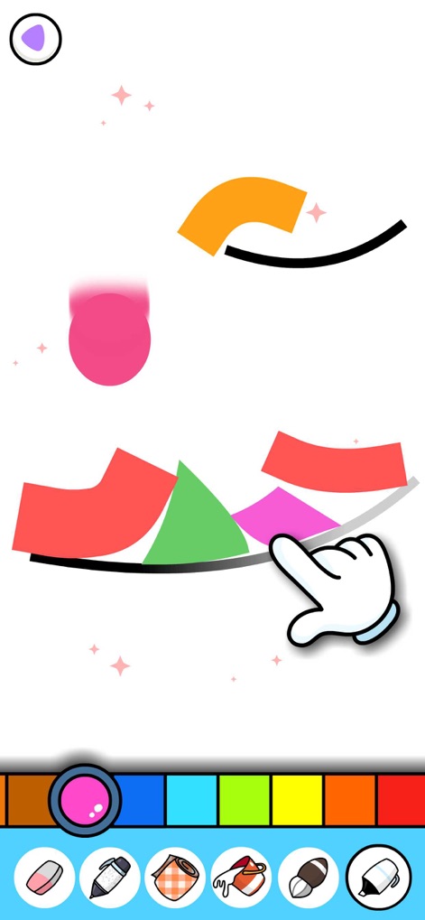 Coloring for Kids & Toddlers + - ユーザーは、抽象的な図形を組み合わせて自由に色を塗ることで、創造的な思考と色彩感覚を無限に広げることができます。