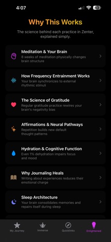 Zenter: Meditation & Calm iPhone screenshot