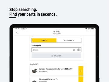 Parts Assistant iPad screenshot
