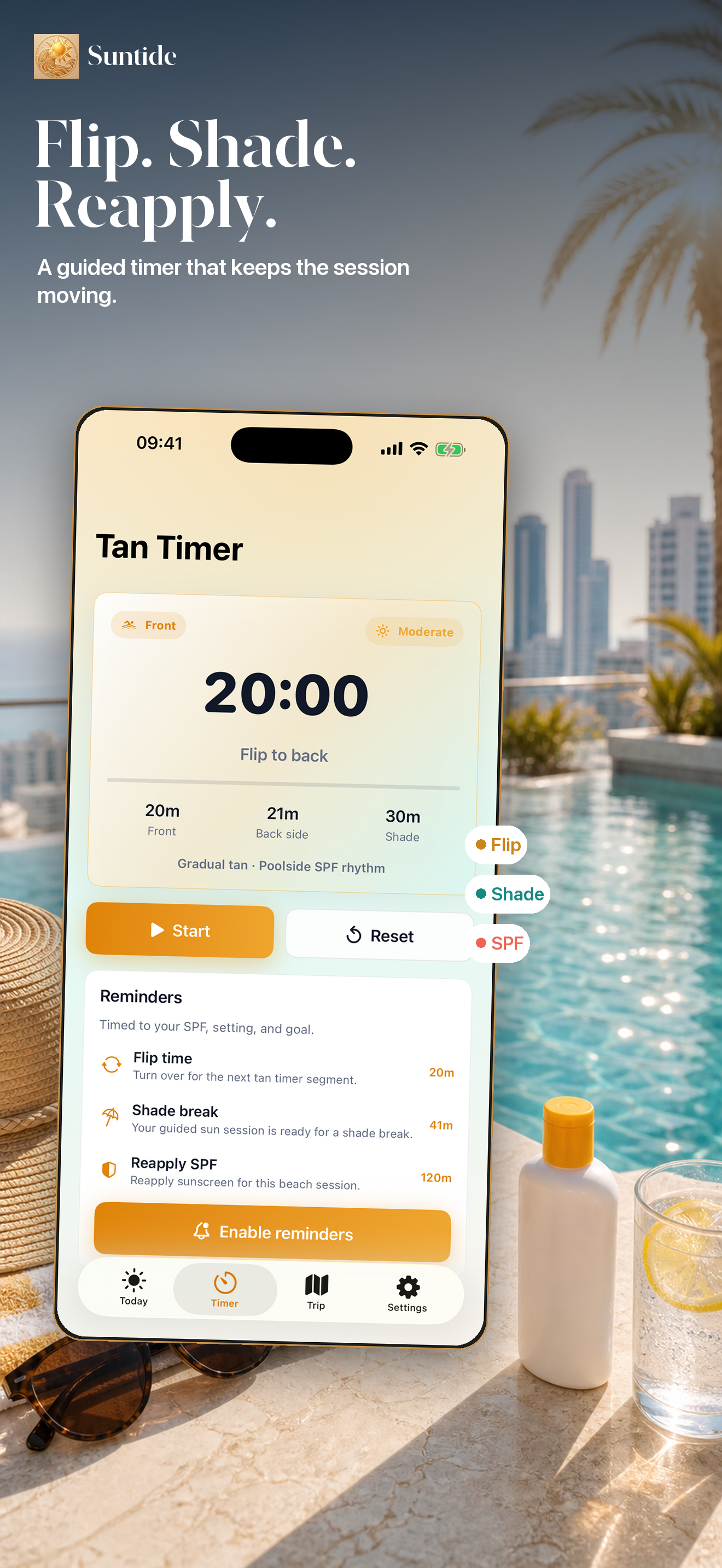 Suntide: UV Index & Tan Timer