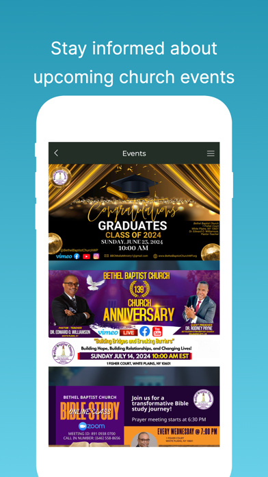 Bethel Baptist Church WP. Screenshot