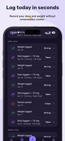 Glippy: Private GLP-1 Tracker iPhone screenshot