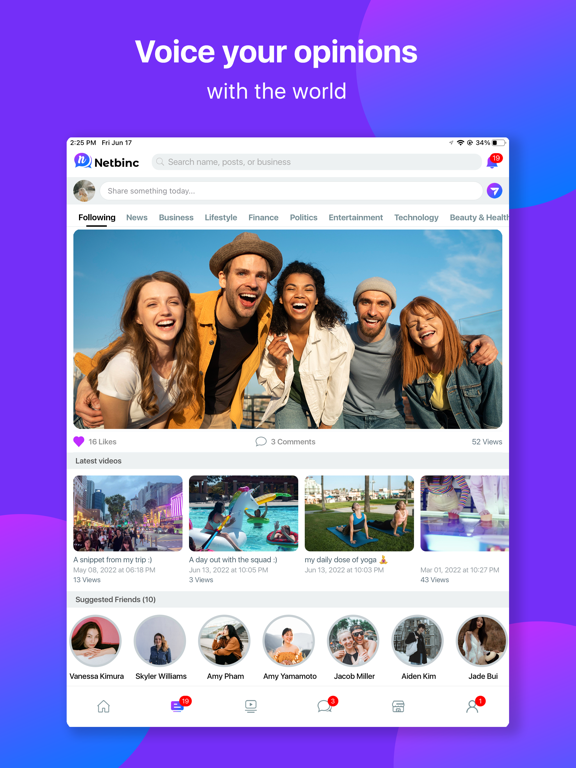 Screenshot #6 pour Netbinc: Social, Videos, Chat