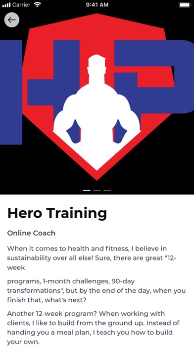 HERO Performance Training Screenshot