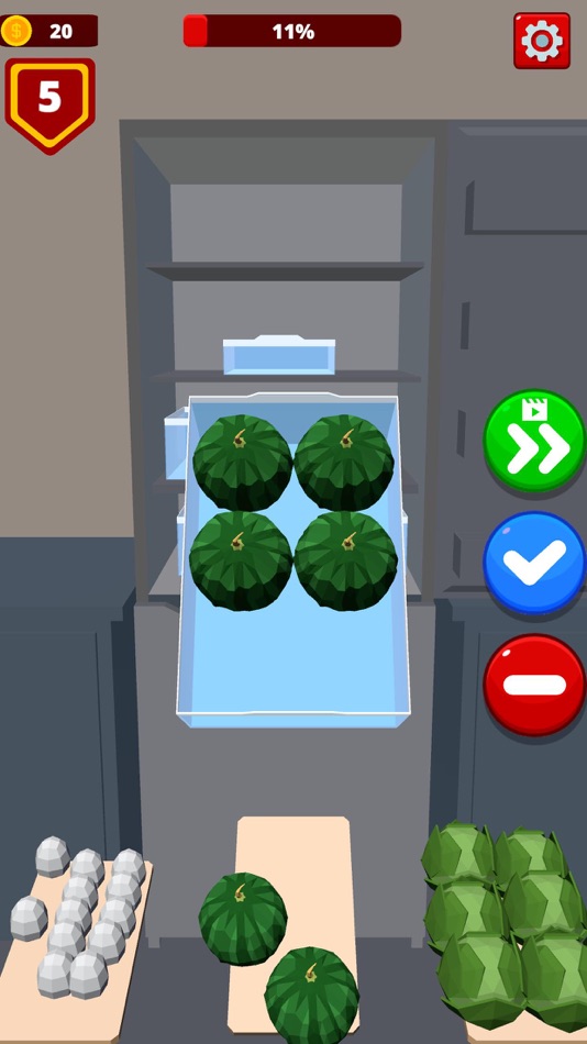 #4. Fill The Fridge: Organize Game (iOS) By: Dmitry Tarabushchenkov