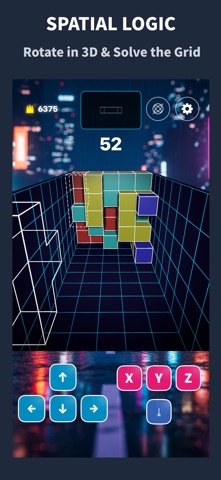 Gridfall 3D: Block Puzzle iPhone screenshot
