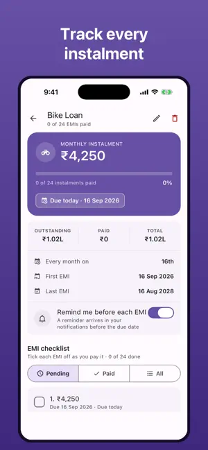 DueDash: Expense & EMI Tracker screenshot 1