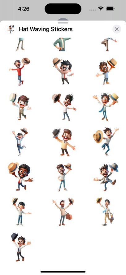 Hat Waving Stickers