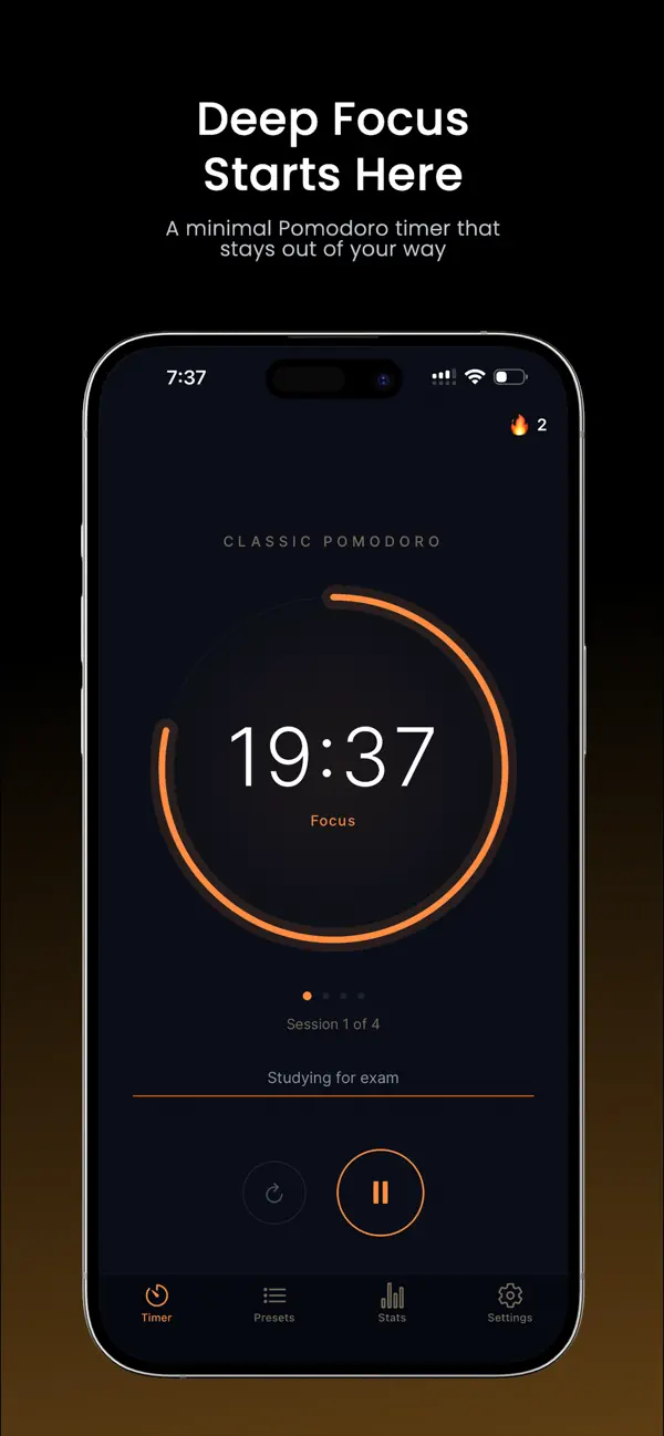 #1. Tempro: Focus Timer (iOS) Podle: Daryl Bellows