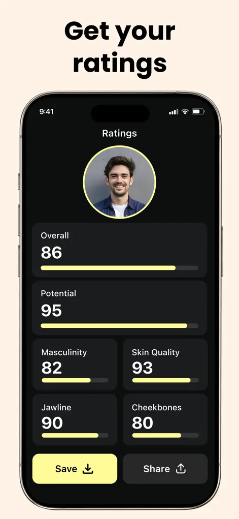 AI face scan analyzing facial features in LooksBoost AI