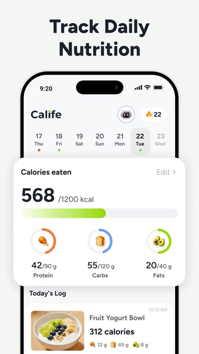 Calife: AI Calorie Tracker Screenshot 2 of 6