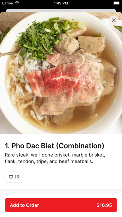 Pho 78 Vietnamese Restaurant iPhone screenshot 3 - Food & Drink app
