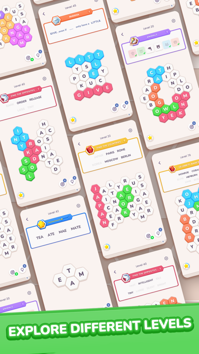 Hexa Search: Word Puzzle Screenshot