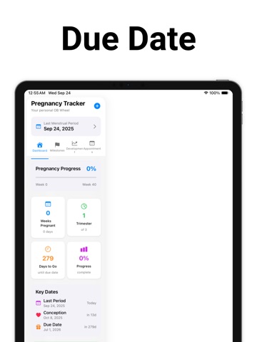 OB Wheel Due Date Calculator iPad screenshot