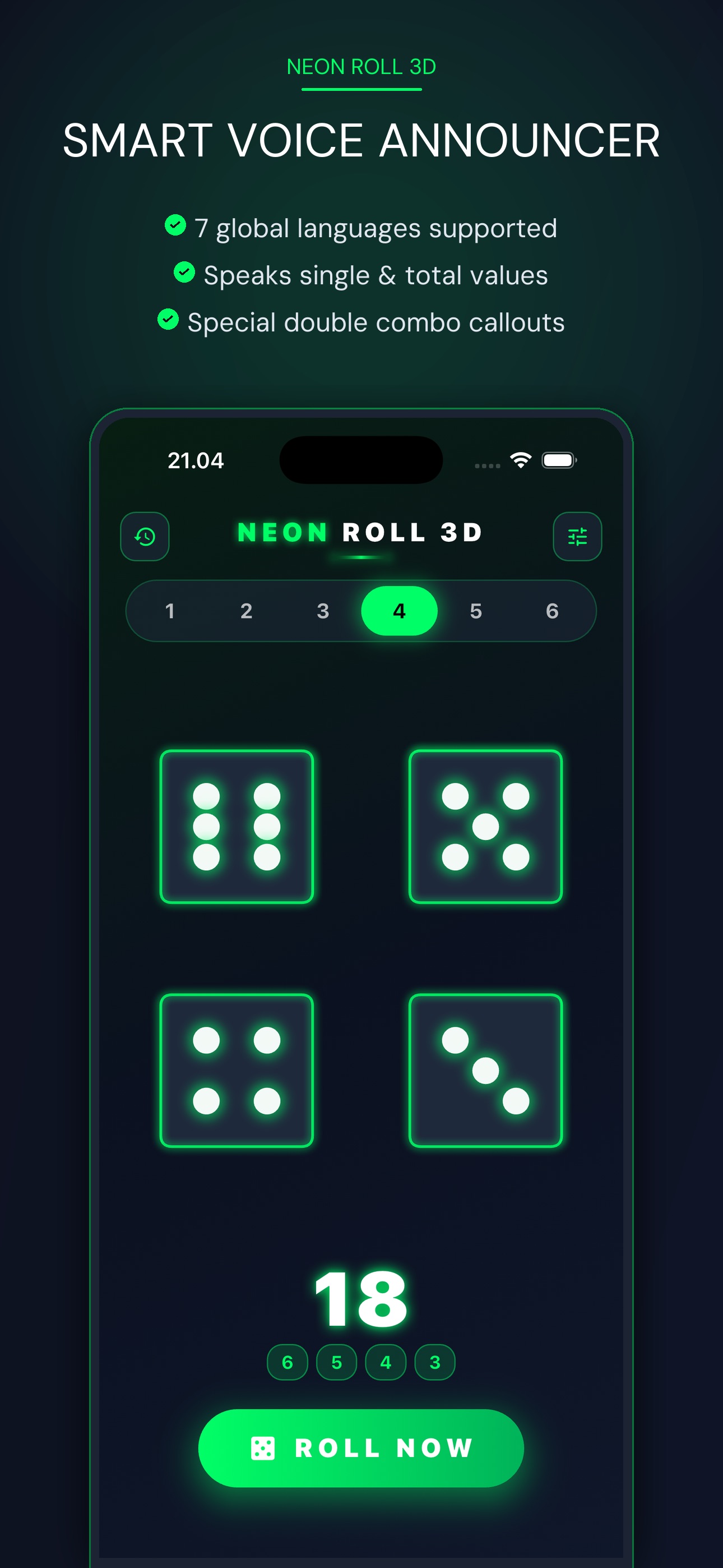 Screenshot 4 of Neon Roll 3D: Dice Roller