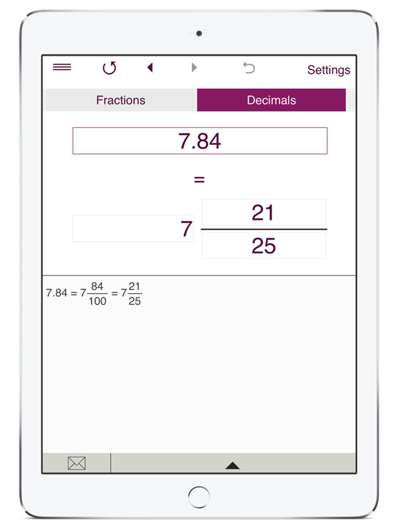 Fraction Calculator 4in1 iPad screenshot 5 - Education app
