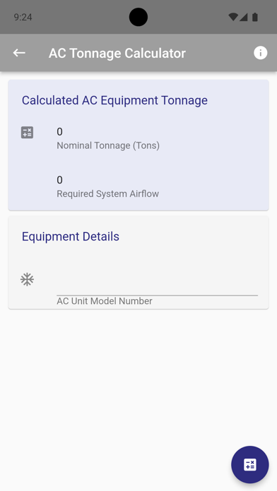 IN HVAC Calculator Screenshot