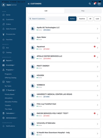 ApexCentral iPad screenshot