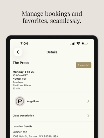 The Press Pilates iPad screenshot