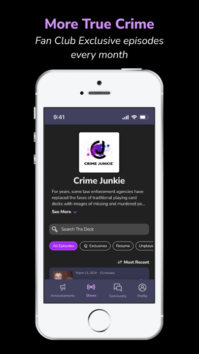 Crime Junkie Fan Club Screenshot