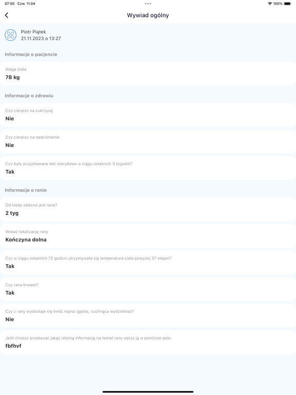 iWound by Polmedi iPad screenshot 3 - Medical app