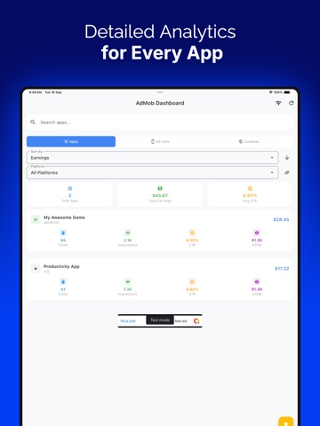 Ad Revenue Tracker iPad screenshot