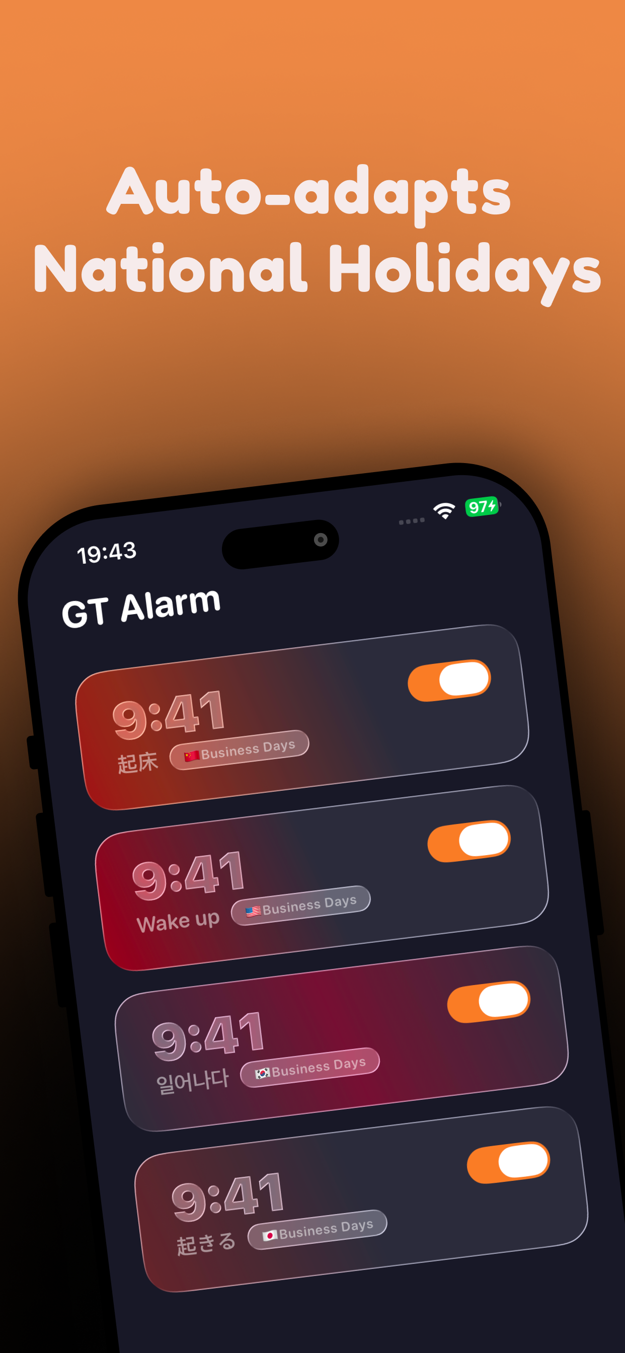 GT Alarm - Weekday Alarm Clock